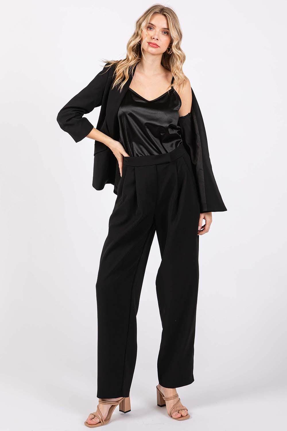 GeeGee High-Waisted Pleated Pants for Chic Style
