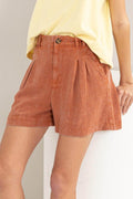 HYFVE High Waist Pleated Linen Shorts for Stylish Comfort