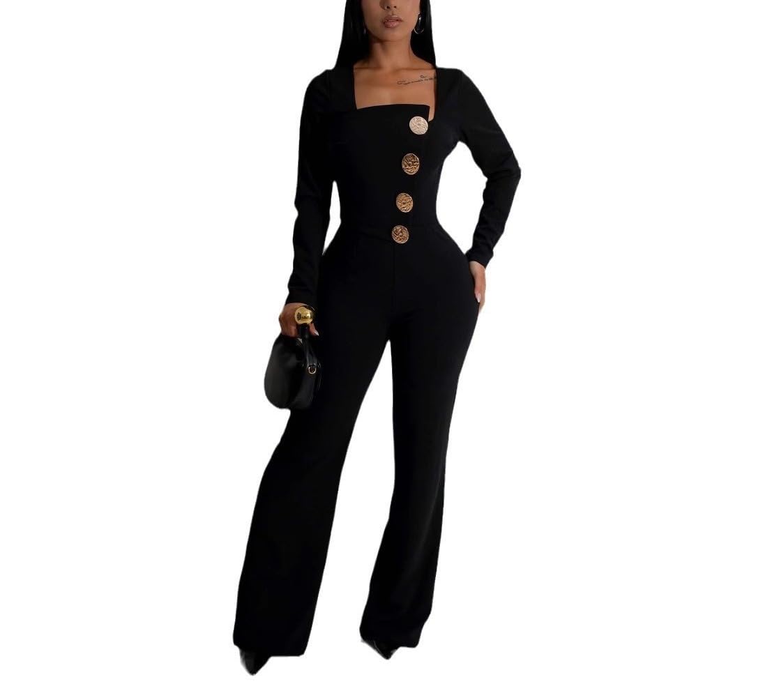 Elegant Jumpsuit for Women Dressy Sexy Plus Size Wide Leg Pant Suit One Piece Party Outfits