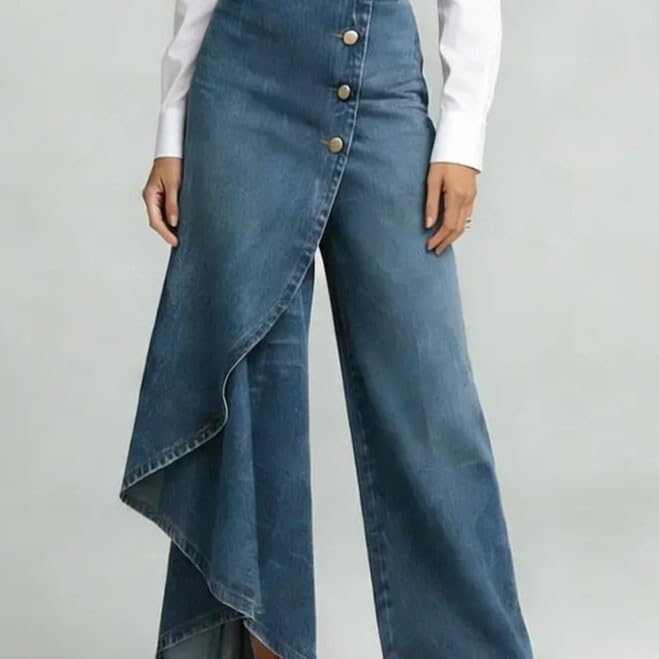 Denim Jumpsuit for Women Sleeveless Irregular Wide Leg Jumpsuits Trendy Cowgirl Western Outfits