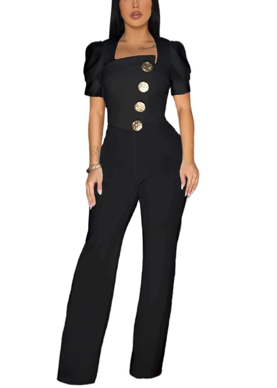 Elegant Jumpsuit for Women Dressy Sexy Plus Size Wide Leg Pant Suit One Piece Party Outfits