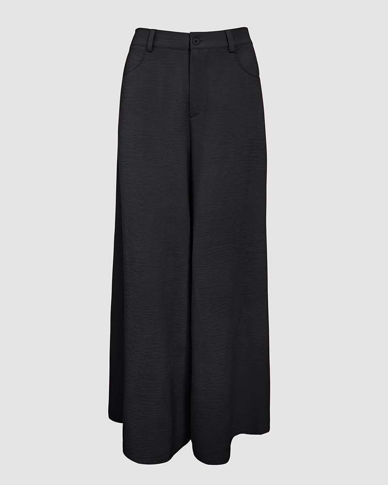 CHICME Women 2 Piece Summer Outfit Off Shoulder Flowy Wide Leg Pants Set | Off Shoulder, Lantern Sleeve Matching Set, 2 Piece Sets for Women Dressy, Vacation Travel Airport Outfits