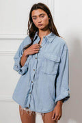 BiBi Button Down Stitch Detail Shirt With Chest Pockets