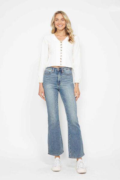 Judy Blue Full Size Tummy Control Back Embroidered Bootcut Jeans Plus Size