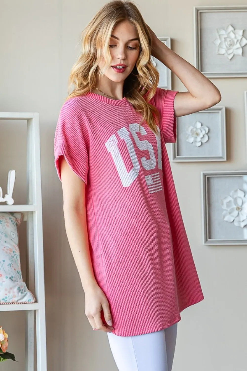 Umgee Full Size Two Tone Floral Print Ruffle Cap Sleeve Mini Dress