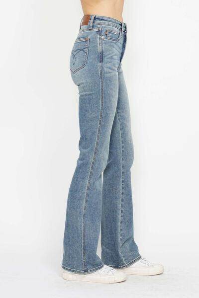 Judy Blue Full Size Tummy Control Back Embroidered Bootcut Jeans Plus Size
