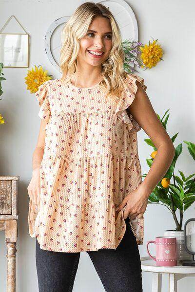 Heimish Full Size Butterfly Short Sleeve Floral Top Plus Size