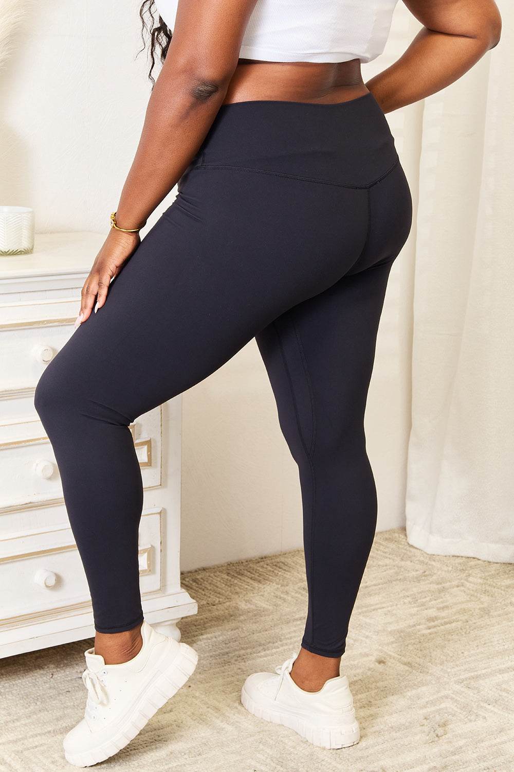 Double Take Wide Waistband Sports Leggings for Women