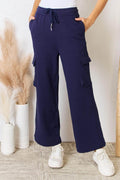 RISEN Drawstring Relaxed Cargo Wide Leg Pants for Women
