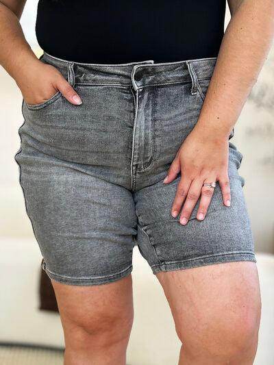 Judy Blue Full Size High Waist Washed Denim Shorts for Women