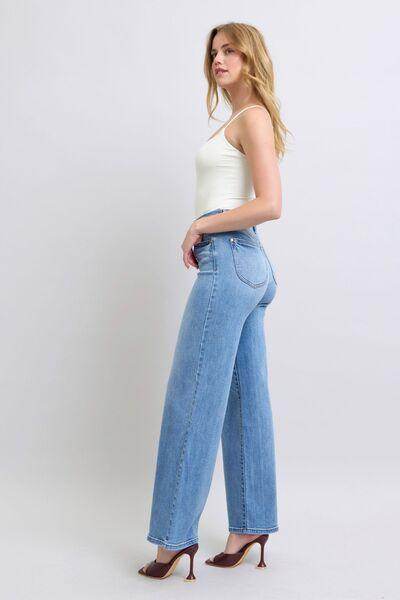 Judy Blue Full Size Wide Leg Jeans with Pockets for Women