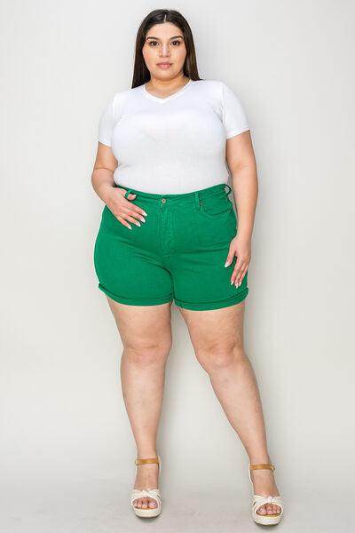 Judy Blue Full Size Tummy Control Denim Shorts for Women