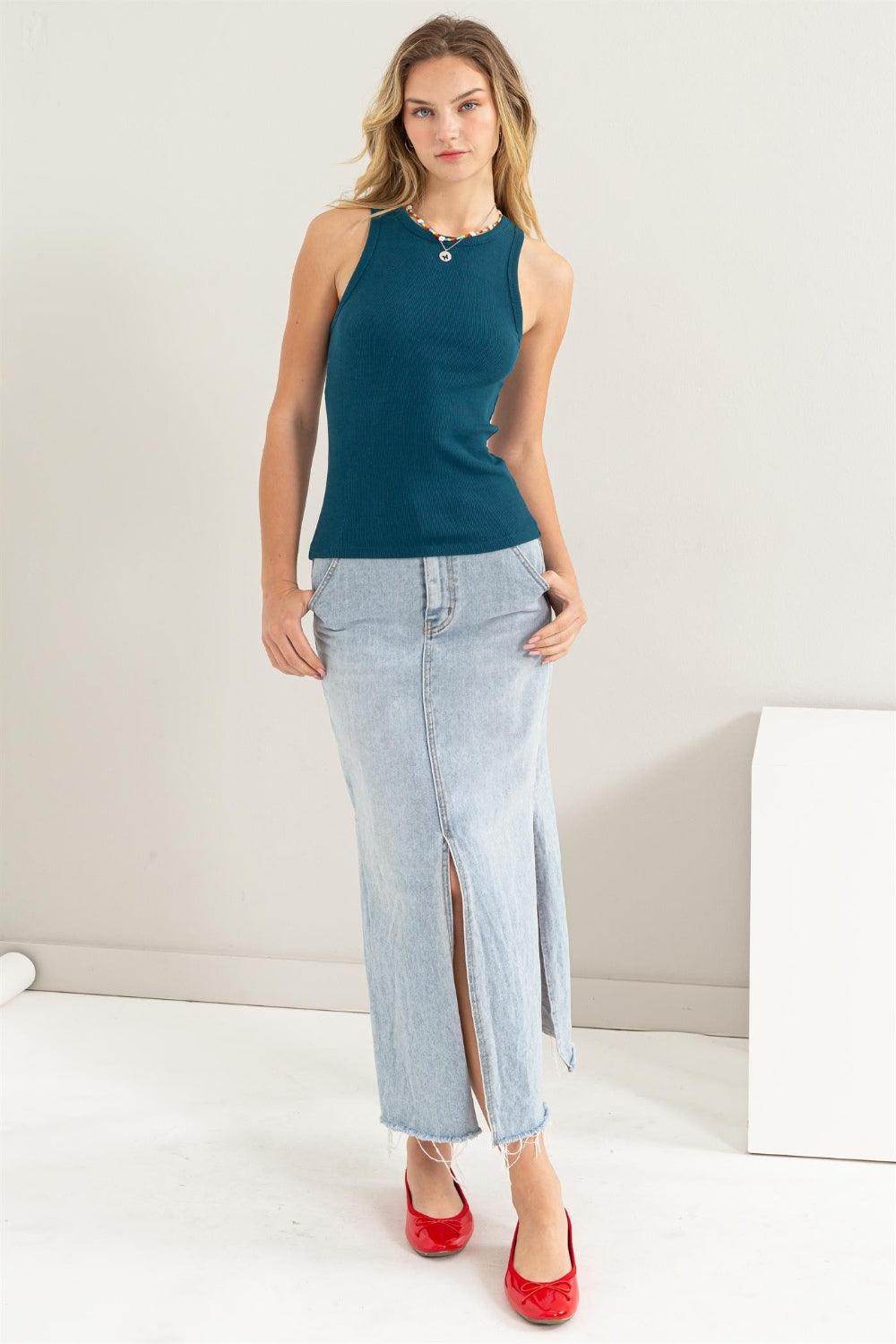 HYFVE Ribbed Round Neck Tank Top for Effortless Style