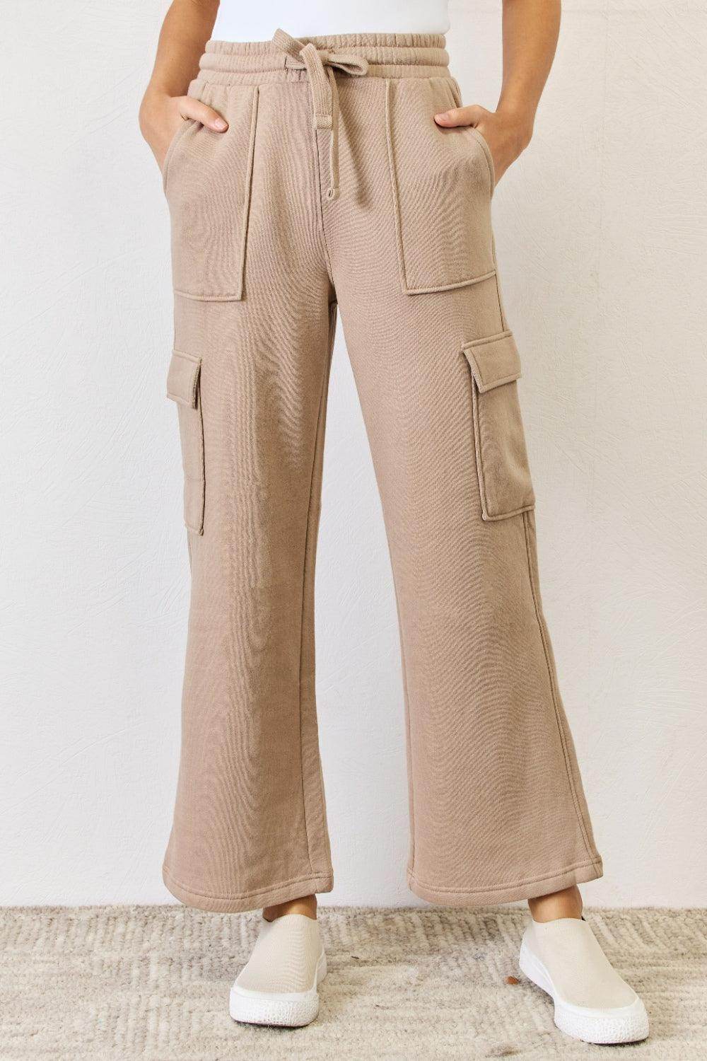RISEN High Waist Cargo Wide Leg Pants for Women Fashion