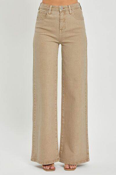 RISEN Full Size Tummy Control High Rise Wide Leg Jeans