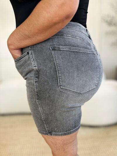 Judy Blue Full Size High Waist Washed Denim Shorts for Women