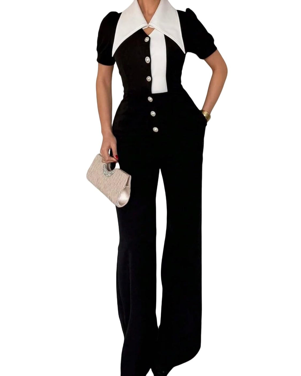 Elegant Jumpsuit for Women Dressy Sexy Plus Size Wide Leg Pant Suit One Piece Party Outfits