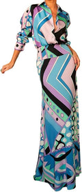 THLAI Two Piece Skirt Set for Women Tropical Irregular Printed Satin Long Sleeve Shirt Top Maxi Skirt Trendy Vacation Sets