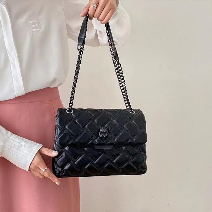 Women's Elegant Quilted Design Cute Shoulder Bag, Fashionable Shoulder Crossbody Chain Women's Bag for Women & Girls