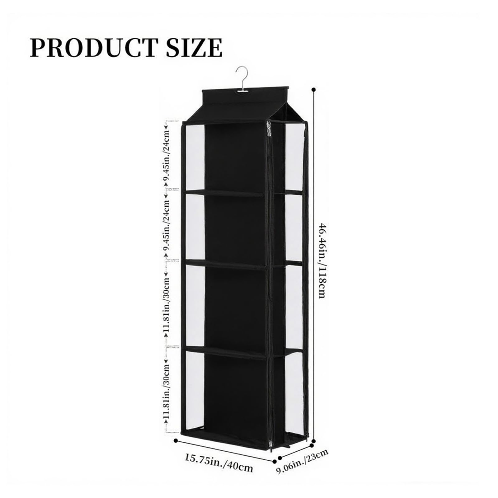8 Grids in 1 Rotatable Hanging Purse Handbag Organizer with Double Zippers, Visible Purse Organizer for Closet, Fully Enclosed Handbag Storage Holder