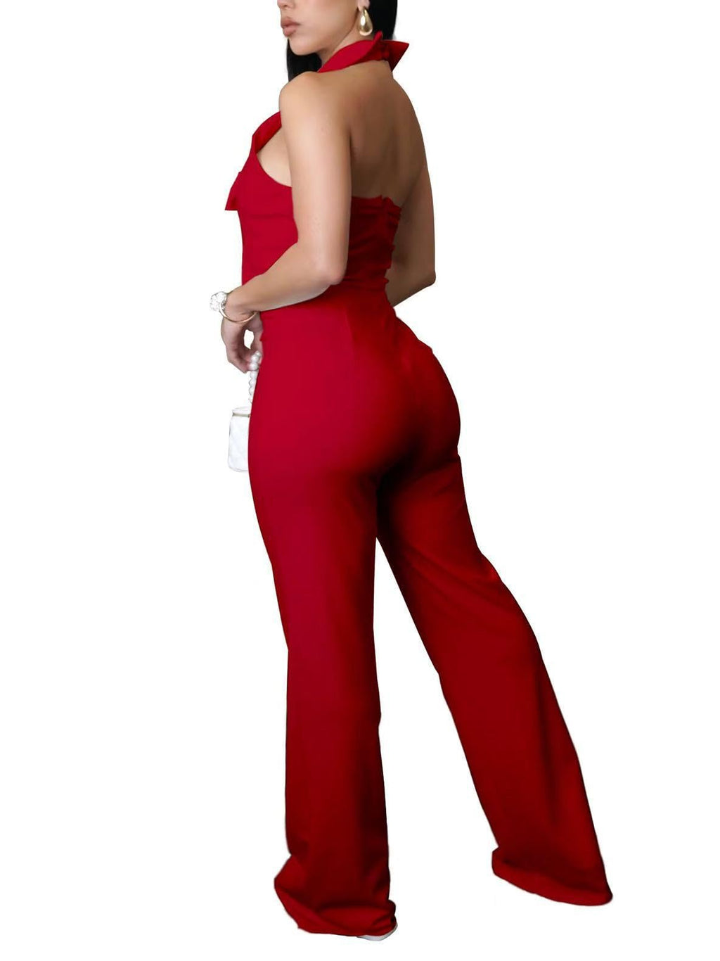 Elegant Jumpsuit for Women Dressy Sexy Plus Size Wide Leg Pant Suit One Piece Party Outfits