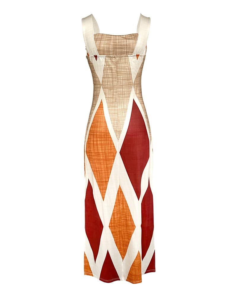 CHICME Maxi Dresses for Women Strap Square Boho Dress | Thick Strap Sundresses for Women, Split Summer Dress with Pockets, Travel, Vacation, Beach Dress Cruise 2026