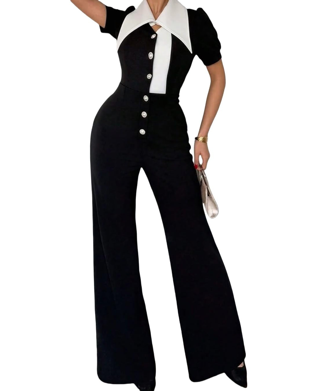 Elegant Jumpsuit for Women Dressy Sexy Plus Size Wide Leg Pant Suit One Piece Party Outfits