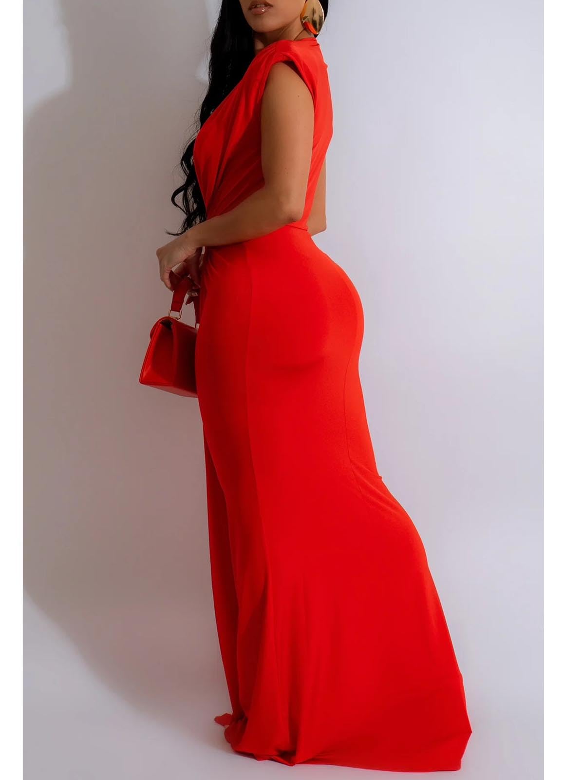 Yuopeid Women's Sexy Sleeveless Deep V Neck Fashion Ruched Bodycon Floor Length Formal Evening Party Maxi Long Dress