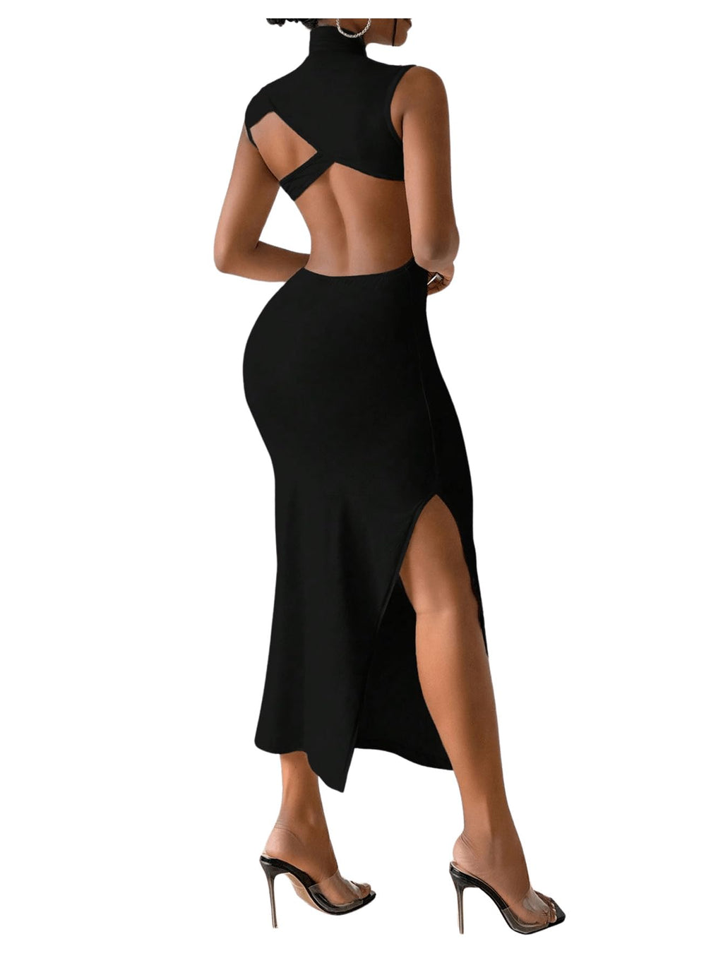 GORGLITTER Women's Sexy Backless Cocktail Club Night Going Out Maxi Dresses | Birthday Tea Party Outfits, Bodycon Dress for Women, Date Night, Dinner Clubbing Dresses