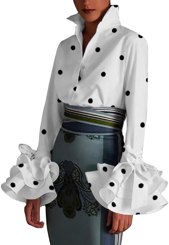 UOOZEE Womens Button Down Shirt Long Sleeve Dress Shirts Solid Work Blouse