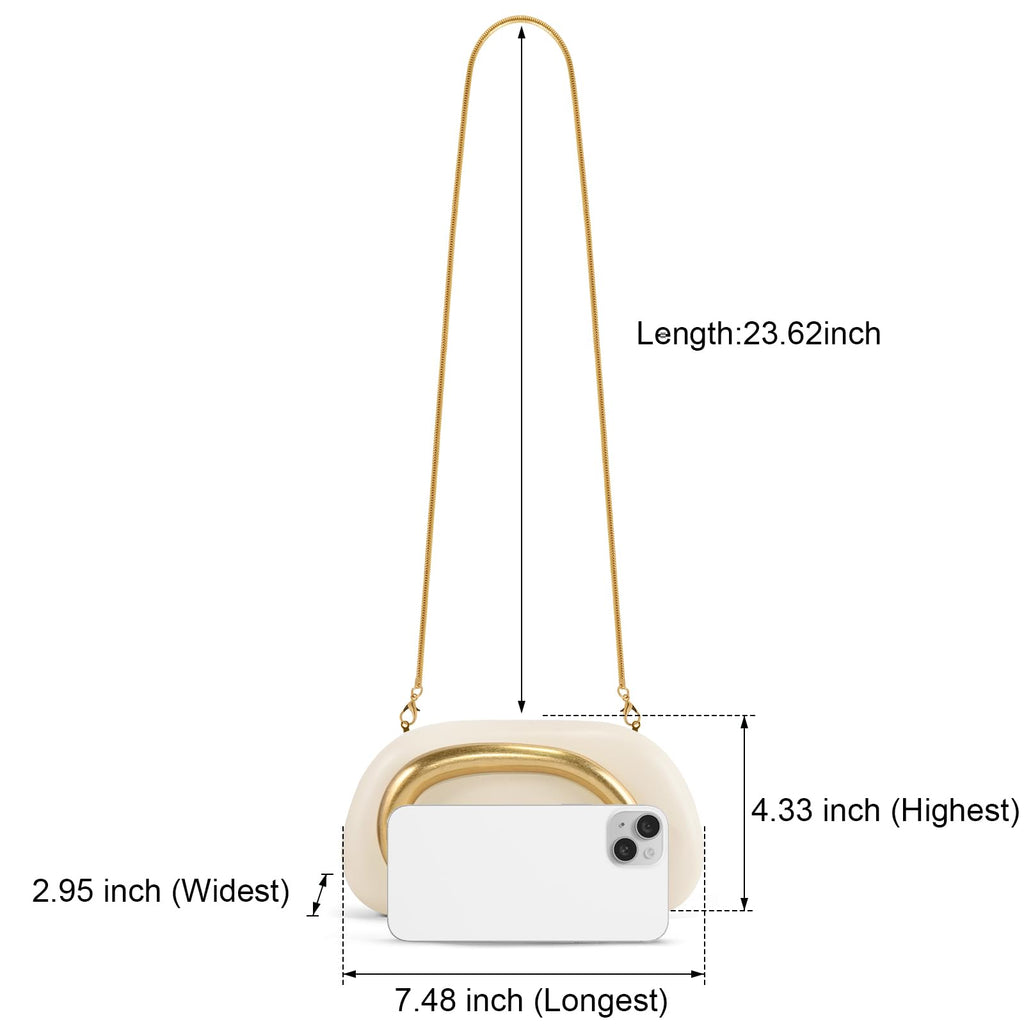 Clutch Purses for Women Formal, PU Leather/Marble Acrylic Evening Bags with Chain, Trendy Metal Handle Purses 2025