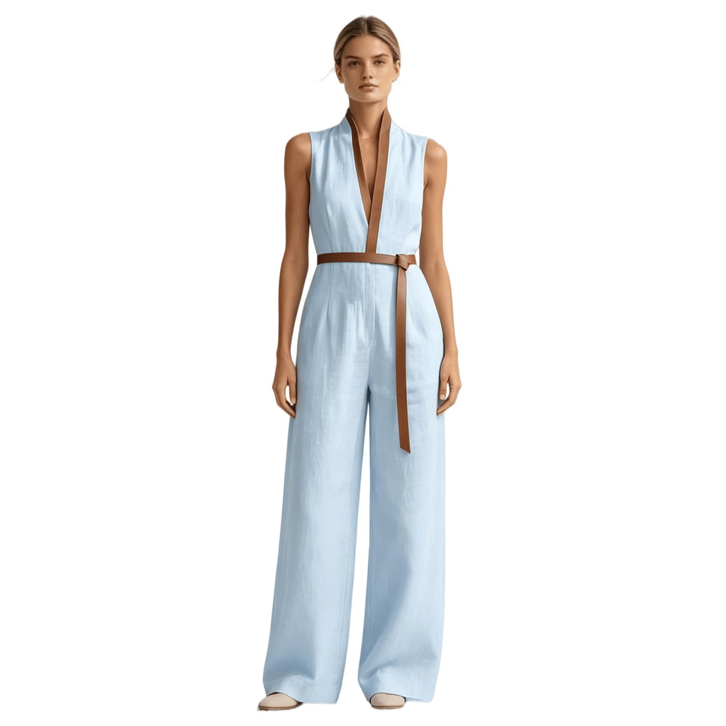 Women's Stand Up Collar Sleeveless Casual Loose Cotton and Linen Color Block Dress Casual Loose Beach Vacation Summer Dress