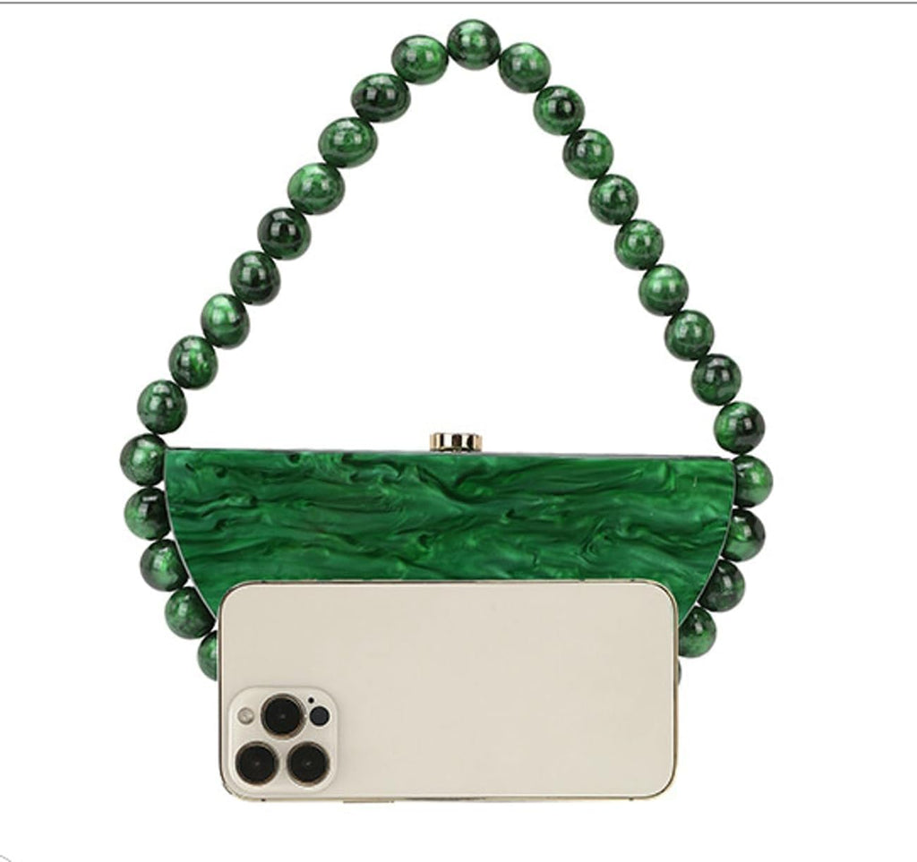 Jusavie Acrylic Clutch Purses for Women Cute Bead Evening Handbag Chic Trendy Evening Clutch Bag for Party Prom Wedding 2026