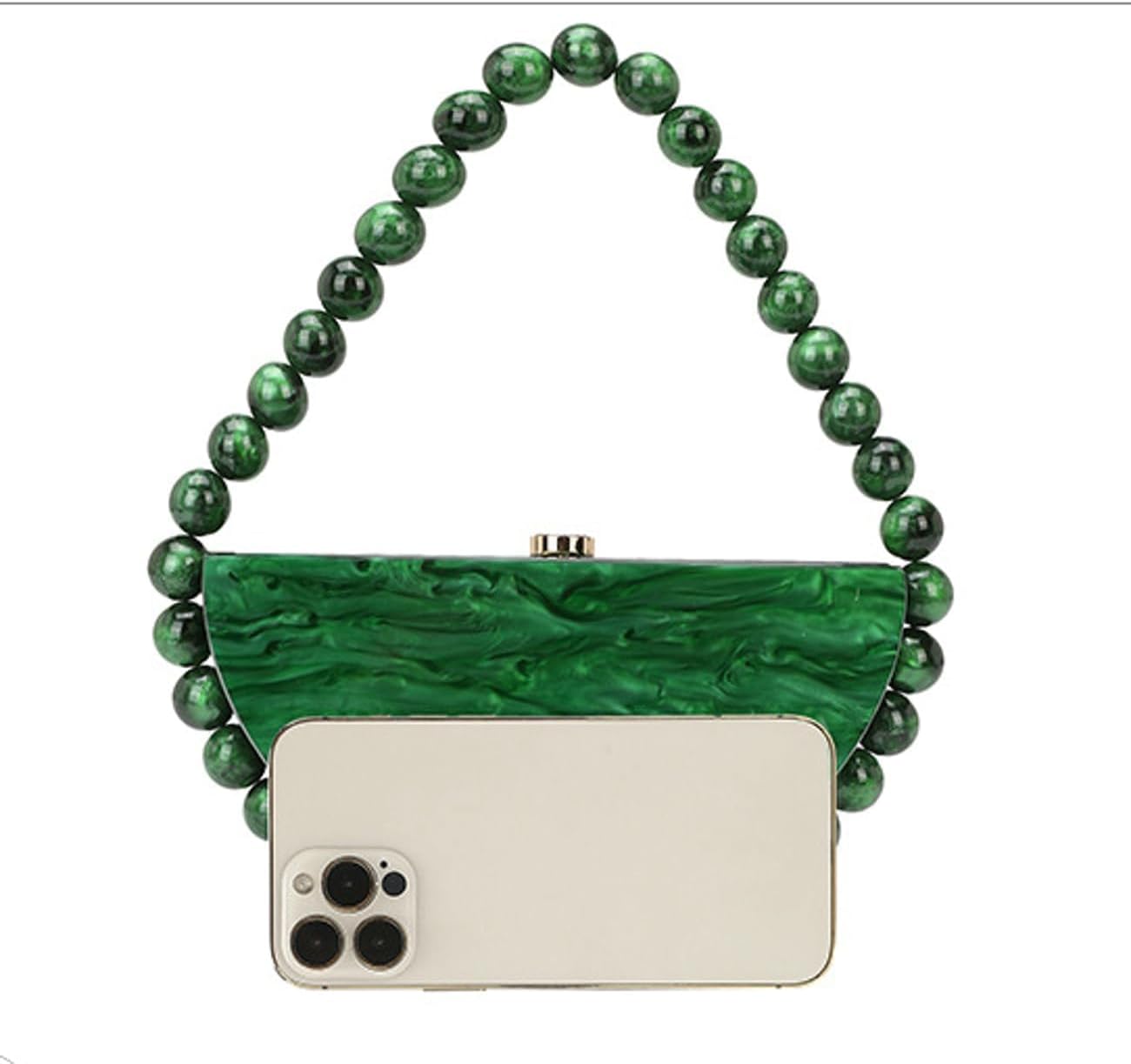 Jusavie Acrylic Clutch Purses for Women Cute Bead Evening Handbag Chic Trendy Evening Clutch Bag for Party Prom Wedding 2026