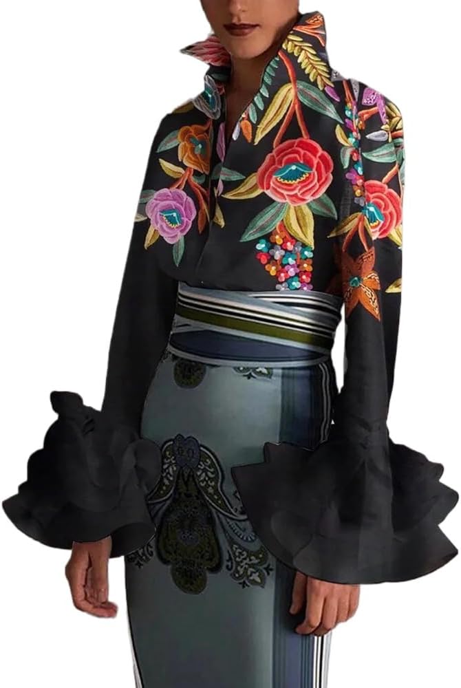 UOOZEE Womens Button Down Shirt Long Sleeve Dress Shirts Solid Work Blouse