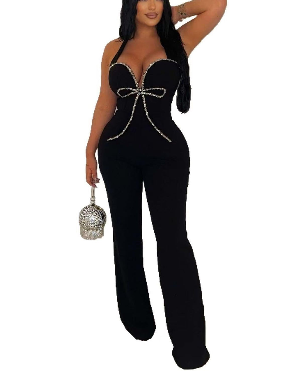 Elegant Jumpsuit for Women Dressy Sexy Plus Size Wide Leg Pant Suit One Piece Party Outfits