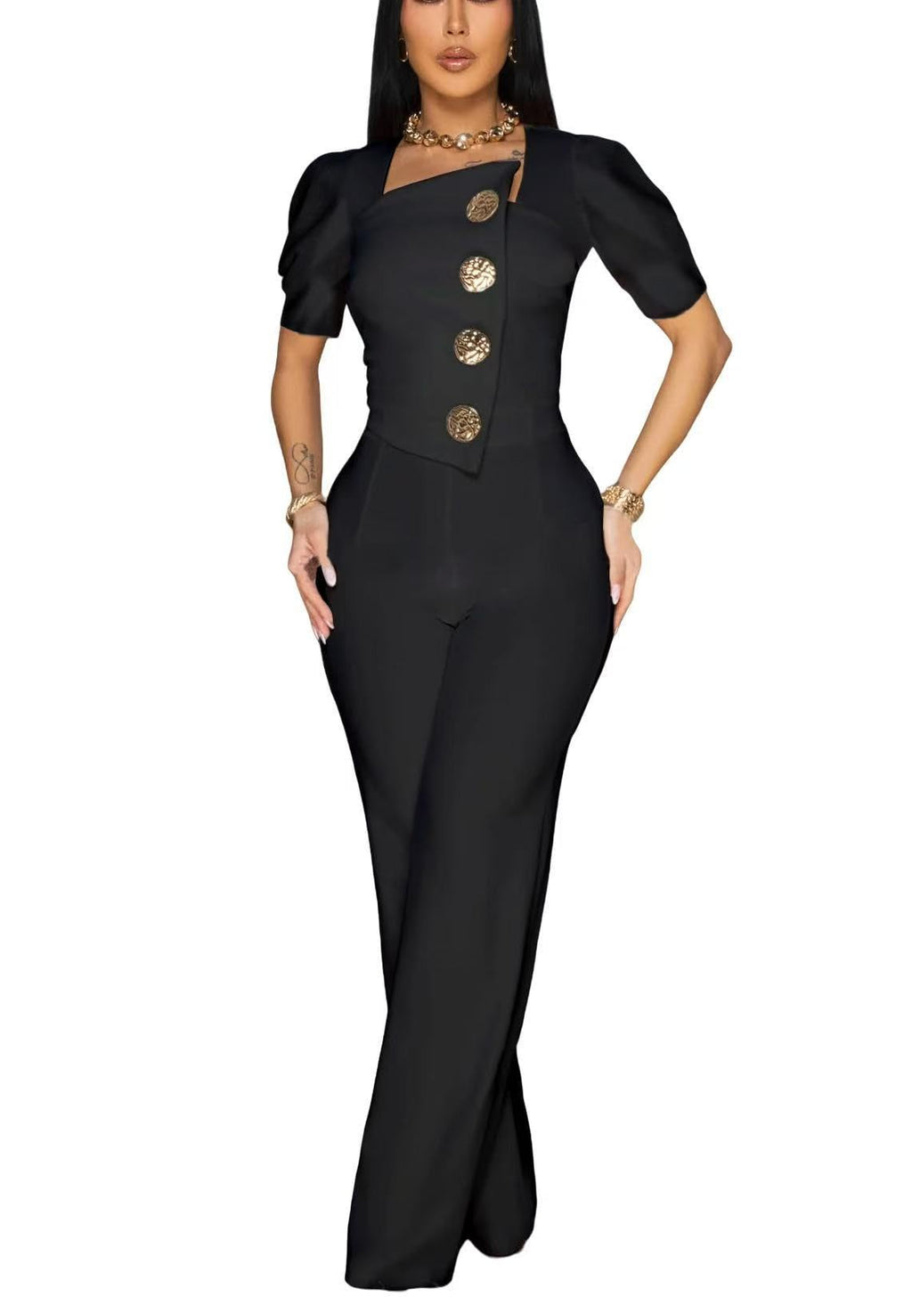 Elegant Jumpsuit for Women Dressy Sexy Plus Size Wide Leg Pant Suit One Piece Party Outfits