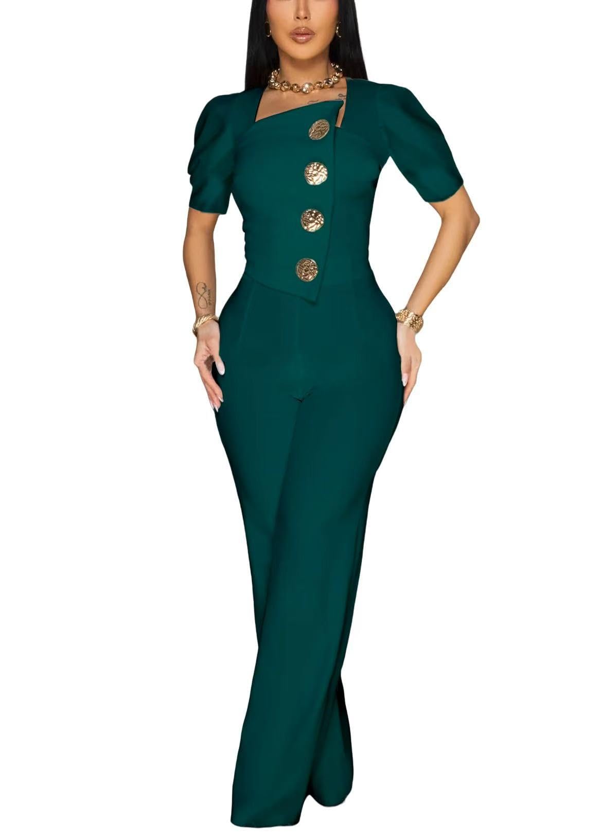 Elegant Jumpsuit for Women Dressy Sexy Plus Size Wide Leg Pant Suit One Piece Party Outfits