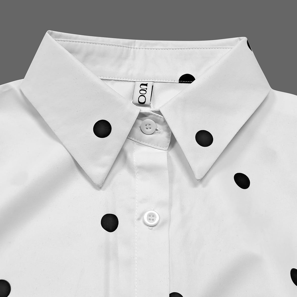 UOOZEE Womens Button Down Shirt Long Sleeve Dress Shirts Solid Work Blouse