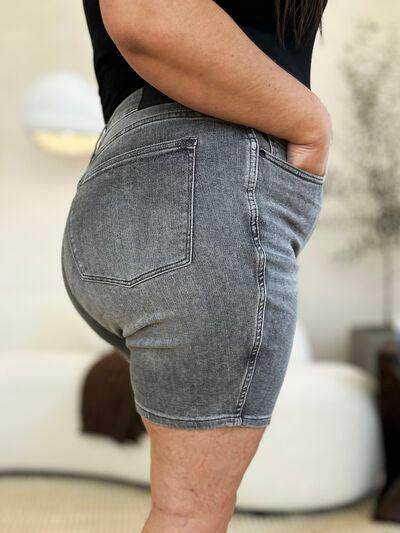 Judy Blue Full Size High Waist Washed Denim Shorts for Women