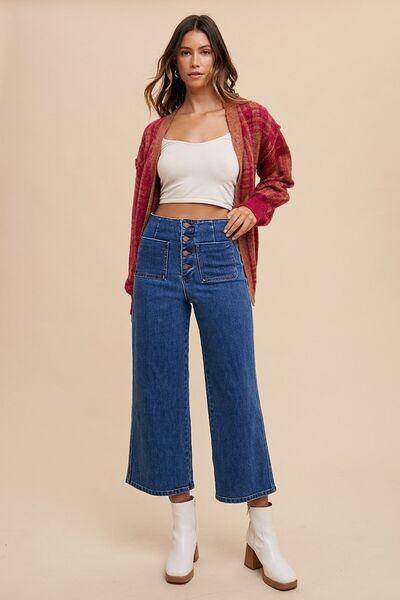 Annie Wear Button Fly High Waist Jeans for Women