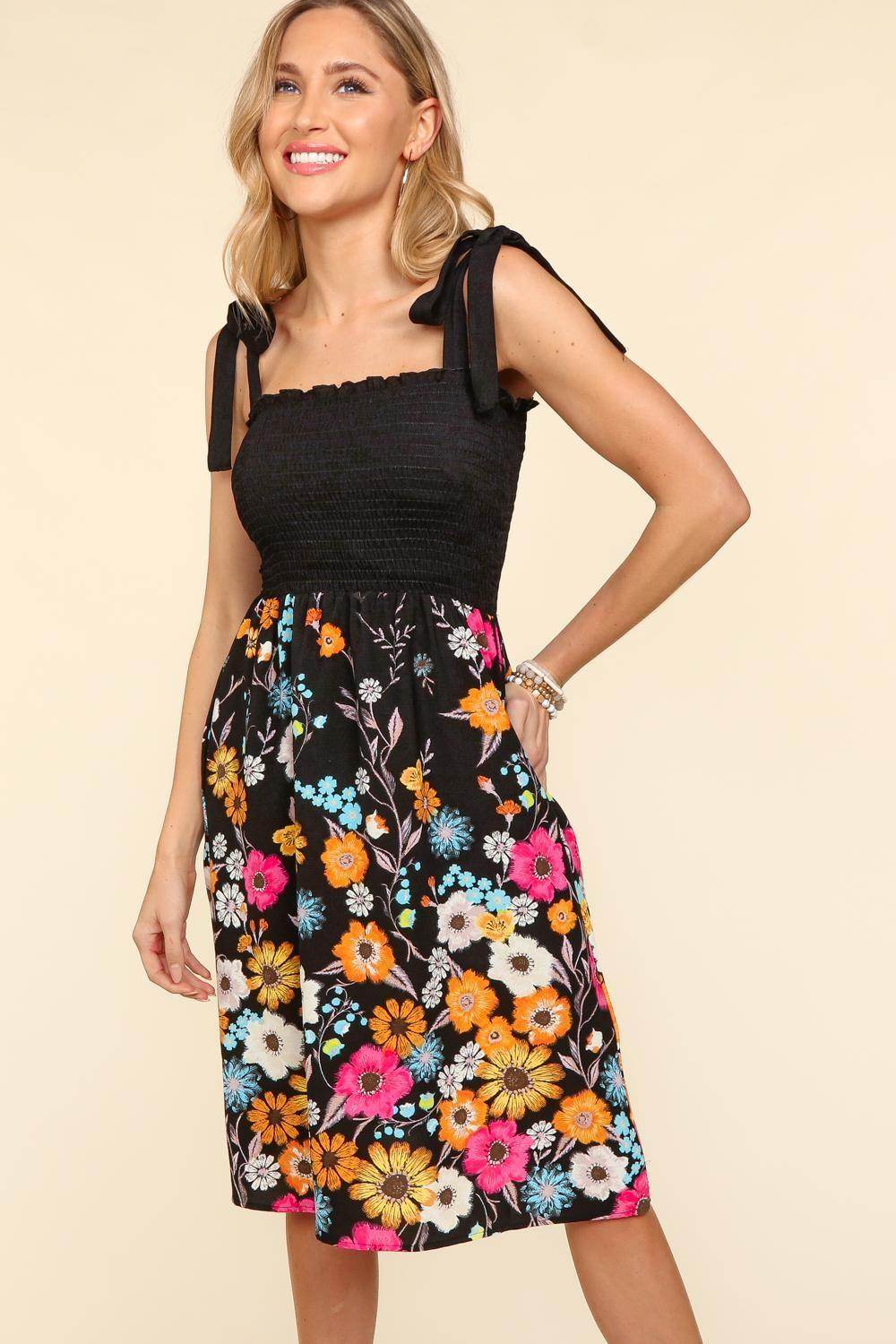 Haptics Smocked Cami Floral Dress for Summer Style