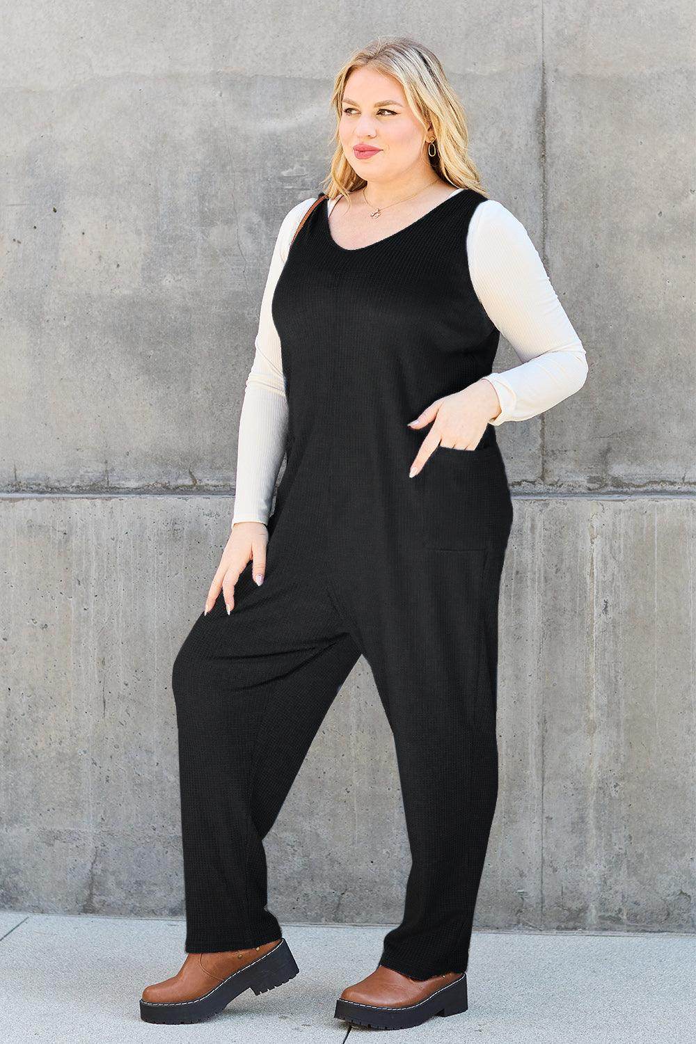Double Take Full Size Sleeveless Straight Jumpsuit for Women