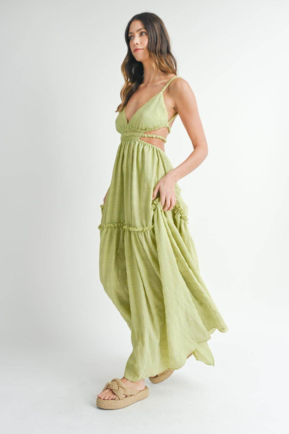 MABLE Cutout Waist Backless Maxi Dress for Special Events