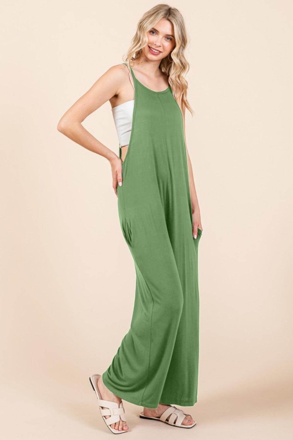 Culture Code Full Size Sleeveless Wide Leg Jumpsuit