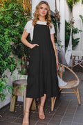 ODDI Full Size Sleeveless Tiered Midi Dress for Women