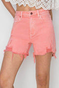 RISEN High Rise Distressed Denim Shorts for Trendy Style