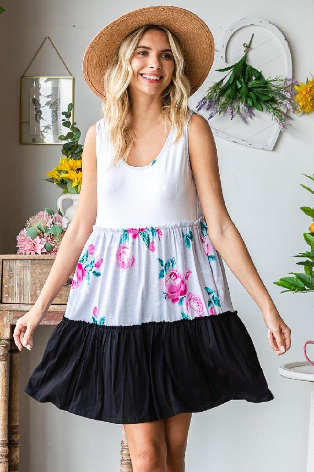 Heimish Full Size Scoop Neck Frill Tiered Dress Online