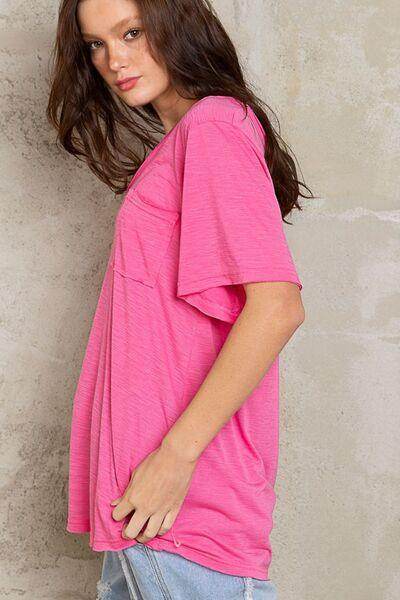 POL V-Neck Short Sleeve T-Shirt for Casual Everyday Wear
