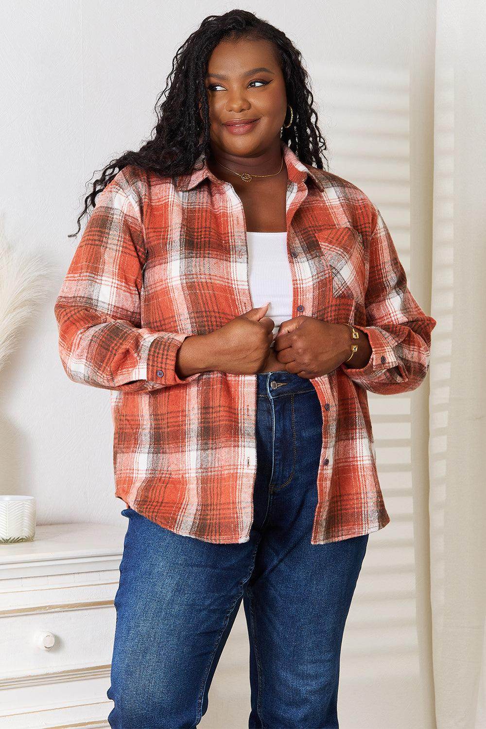 Plaid Collared Neck Long Sleeve Shirt for Stylish Outfits